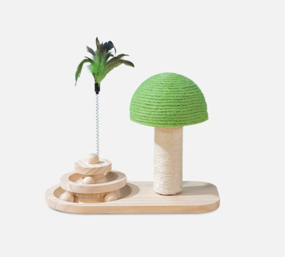 Interactive Cat Scratcher with Double Sisal Balls – Durable Wooden Base, Engaging Play