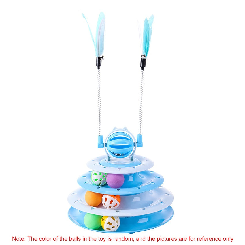 Indoor Cat Toy Bundle – Interactive Puzzle Toy + Rolling Ball