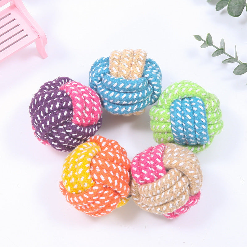 Cotton Rope Ball Toy – Interactive Chew & Fetch for Small & Medium Dogs
