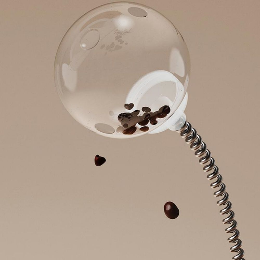 Auto-Balancing Cat Food Toy – Interactive Spring Toy with Feather & Ball