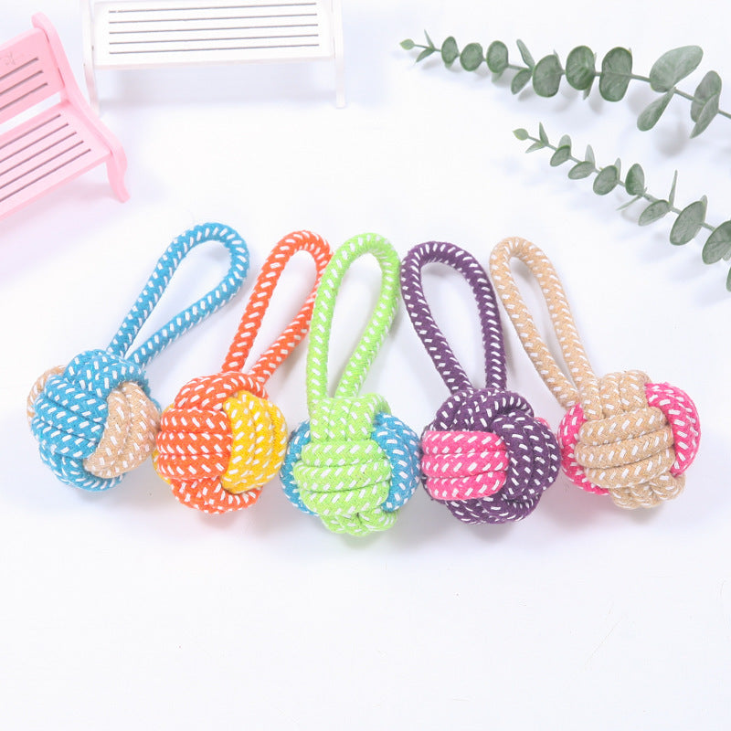 Cotton Rope Ball Toy – Interactive Chew & Fetch for Small & Medium Dogs