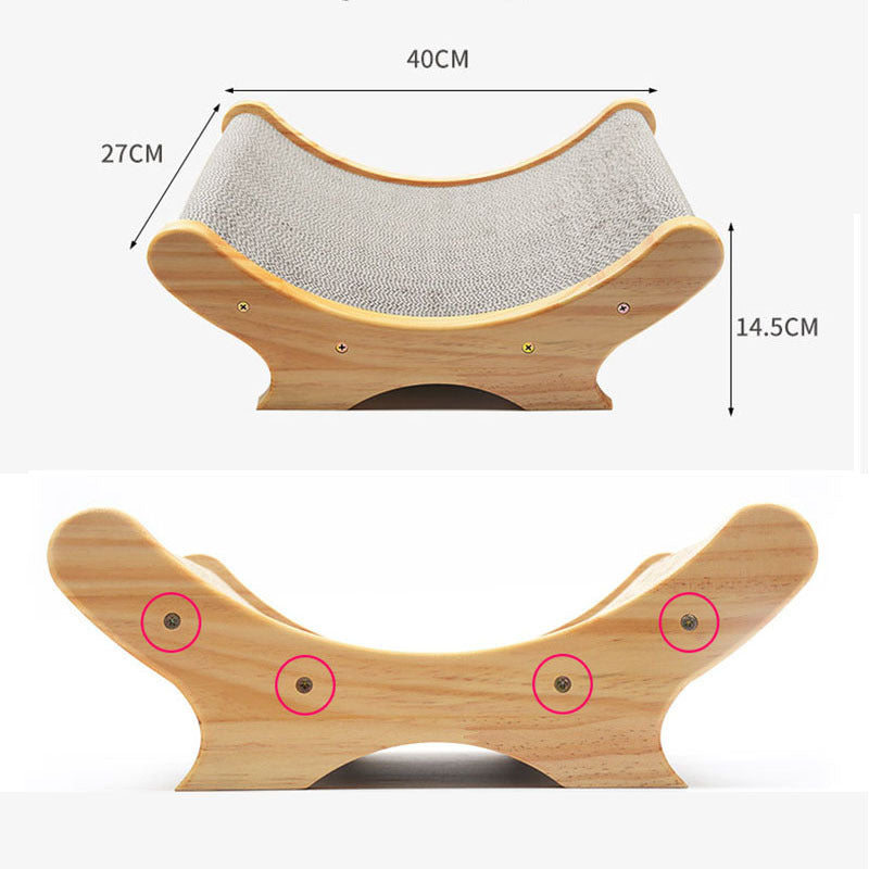 U-Shaped Bed Cat Toy with Paw Grinder – Eco-Friendly Corrugated Cardboard,