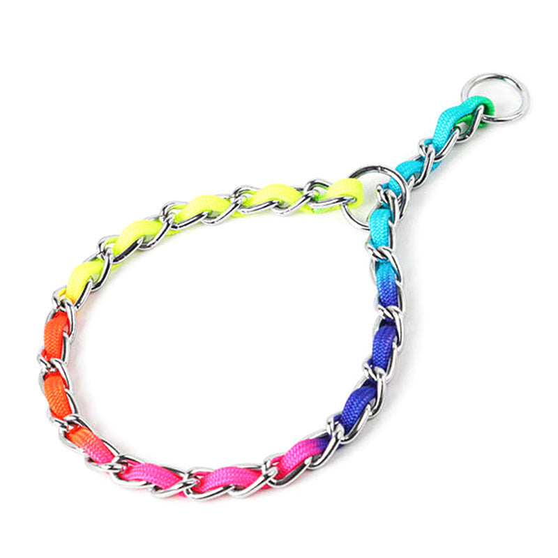 Rainbow Metal Dog Leash – “Ulysses” Style for Small & Medium Pups