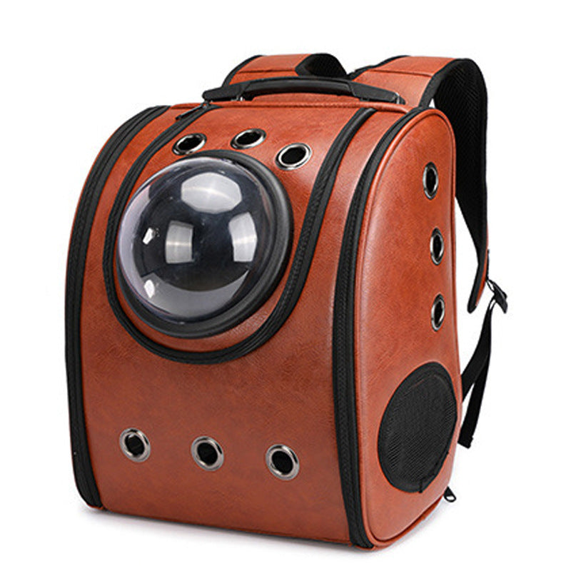 Explosive Cat Bag | Portable Cat Backpack Carrier | Space Capsule Design | PU Leather | Travel-Friendly