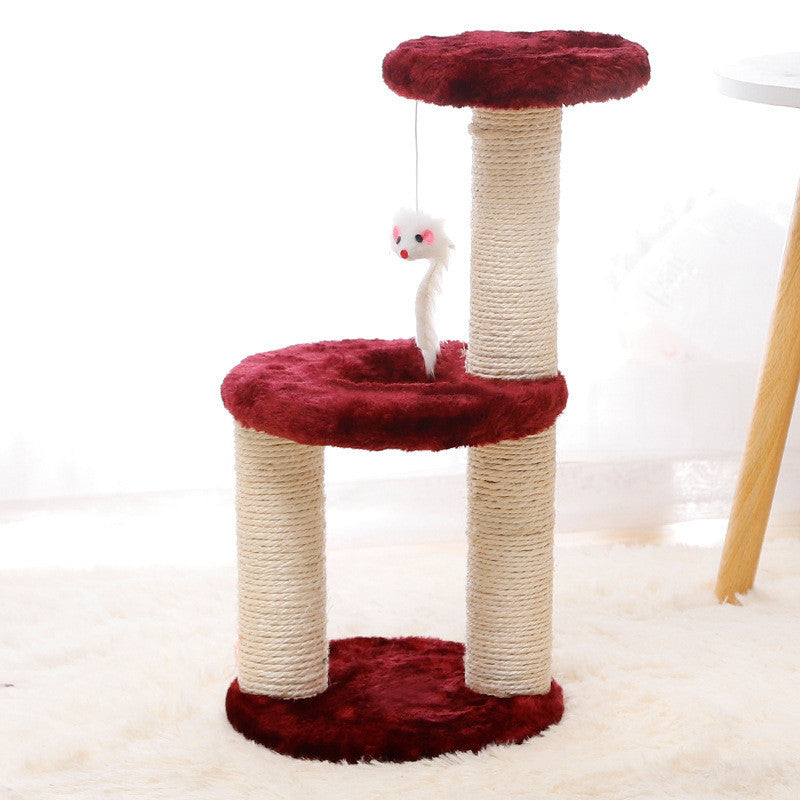 Multi-Level Sisal Scratching Post with Platform for Cats – Jump & Climb Villa