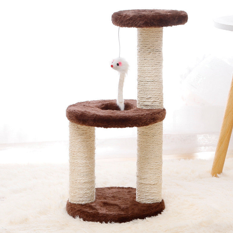 Multi-Level Sisal Scratching Post with Platform for Cats – Jump & Climb Villa