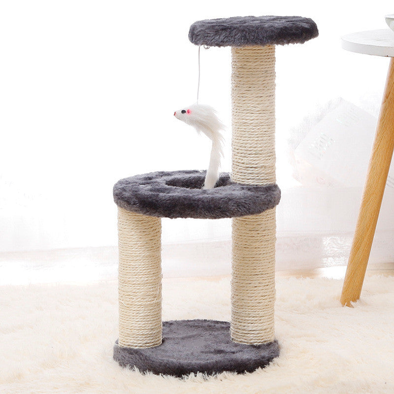 Multi-Level Sisal Scratching Post with Platform for Cats – Jump & Climb Villa