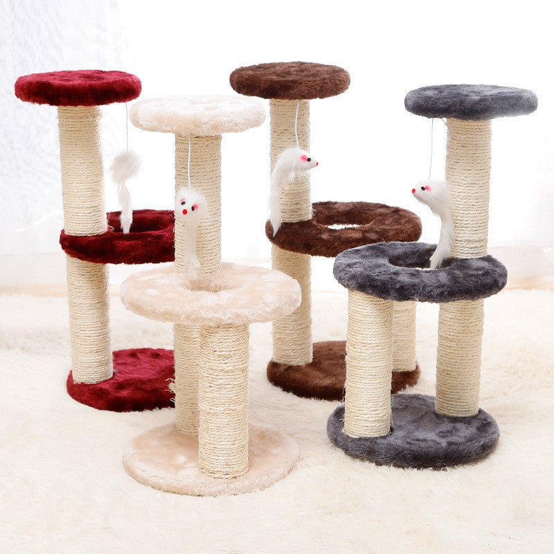 Multi-Level Sisal Scratching Post with Platform for Cats – Jump & Climb Villa
