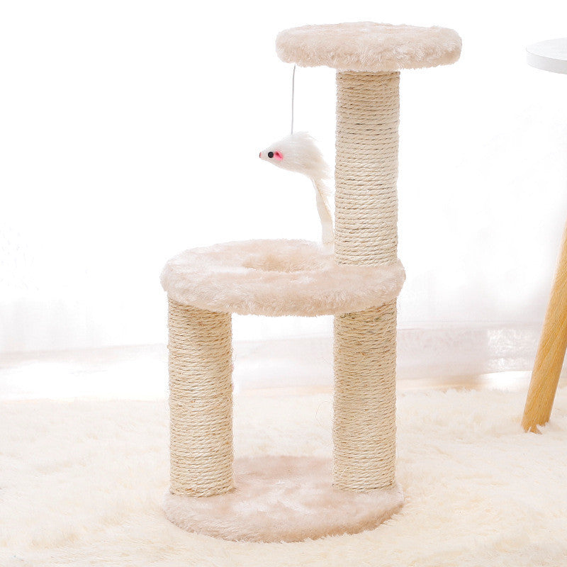Multi-Level Sisal Scratching Post with Platform for Cats – Jump & Climb Villa