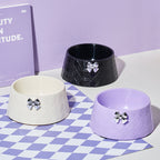Bowknot Diamond Pet Feeding Bowl – Sweet & Stylish Feeder for Puppies & Cat