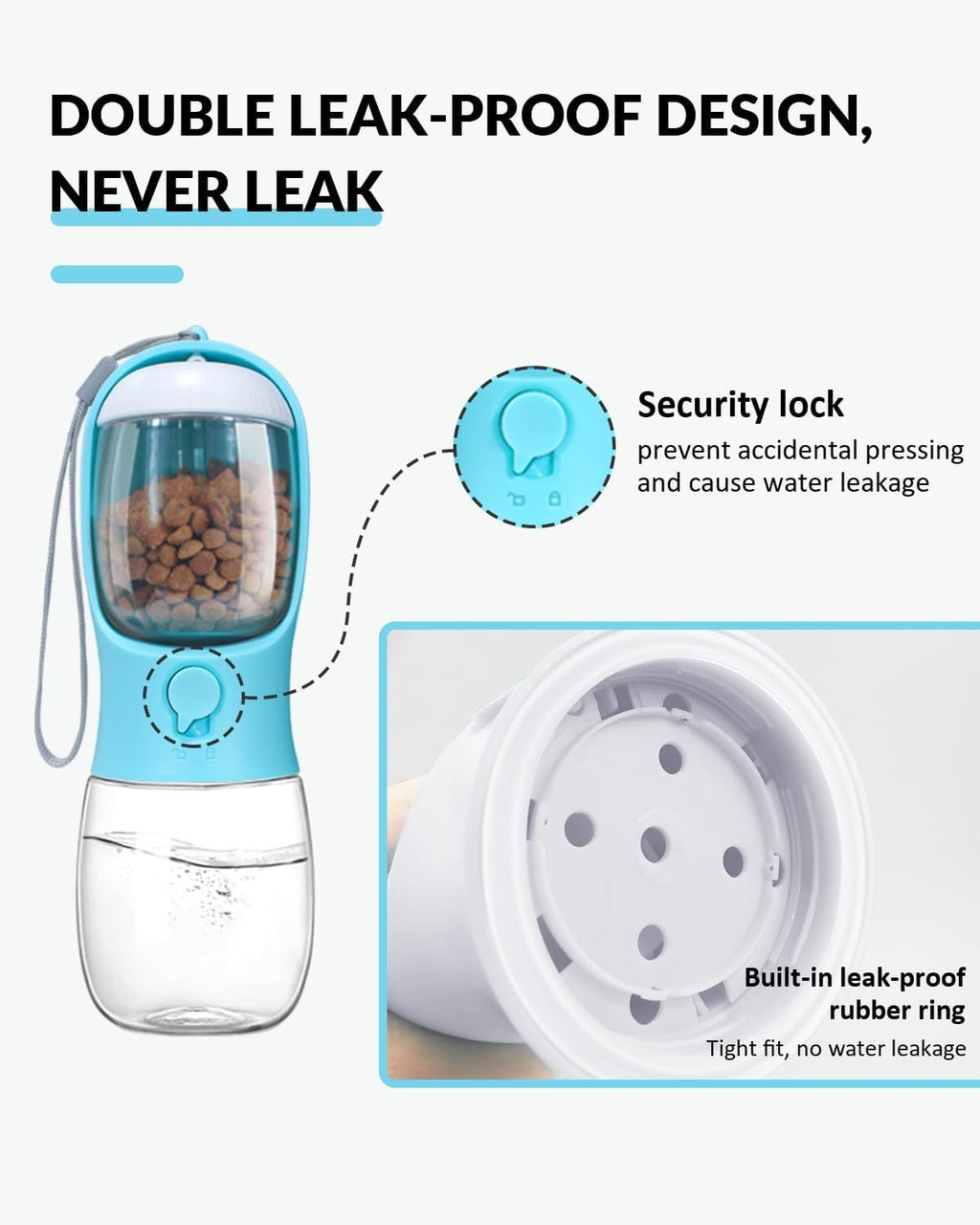 All-in-One Pet Travel Dispenser — Water + Food Bottle for Dogs & Cats