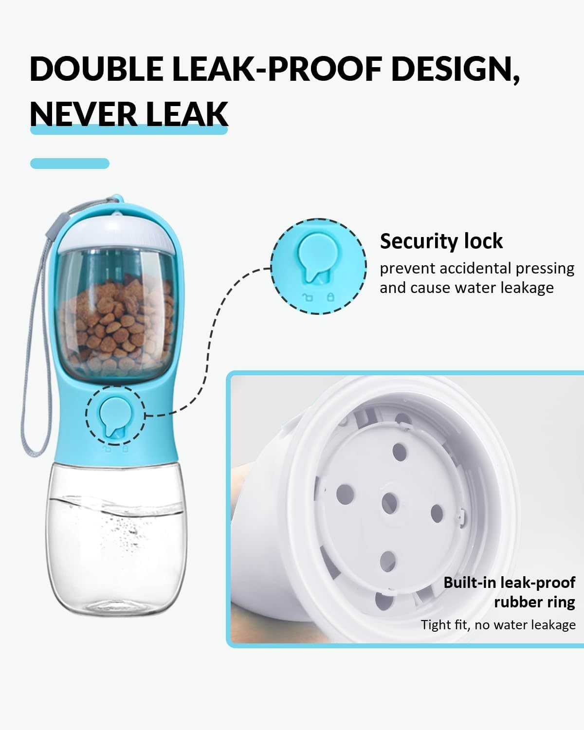 All-in-One Pet Travel Dispenser — Water + Food Bottle for Dogs & Cats