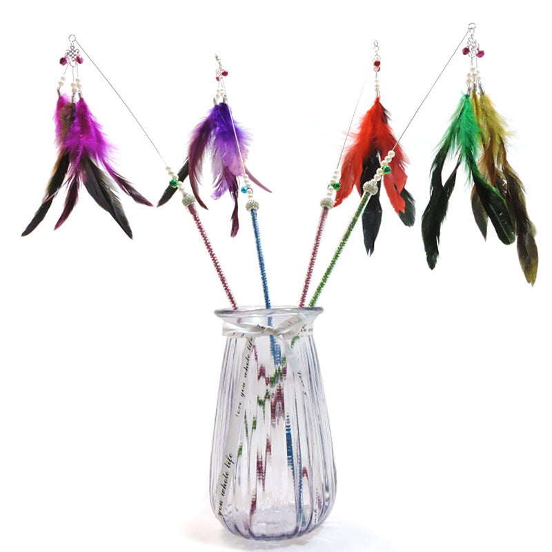 Interactive Feather Bells Cat Toy | Engaging Bell & Feather Teaser for Cats