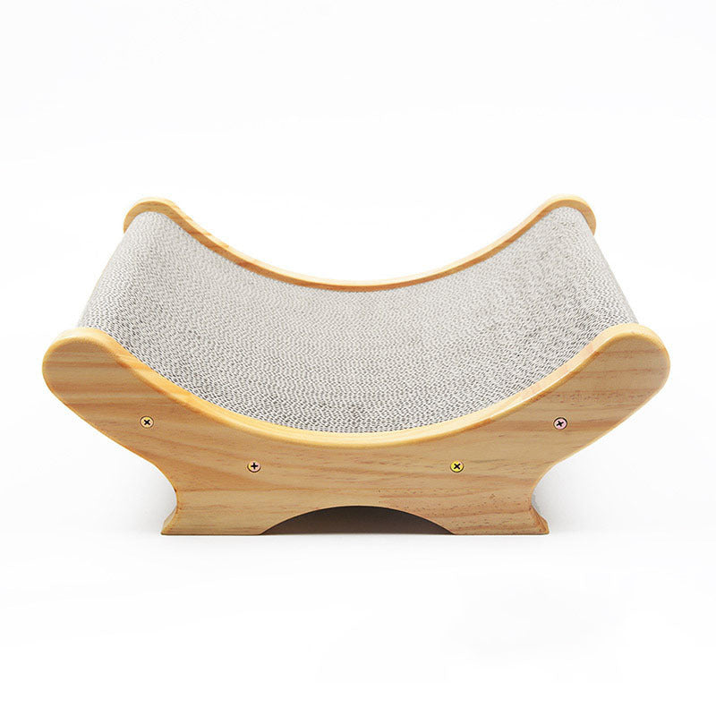 U-Shaped Bed Cat Toy with Paw Grinder – Eco-Friendly Corrugated Cardboard,