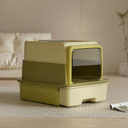 Foldable Closed Cat Litter Box – Large Plastic Design with Deodorizing Feature