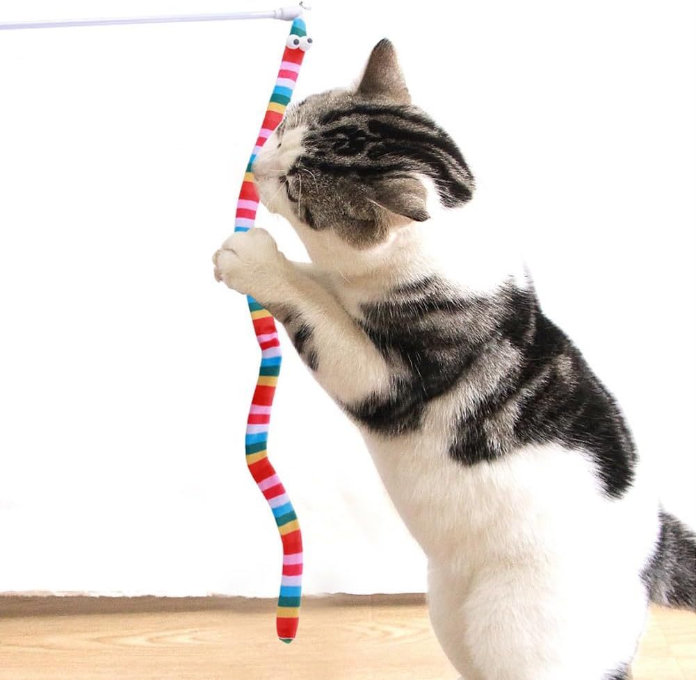 Interactive Plush Cat Wand Toy – Colorful Teaser Stick for Cats & Kittens – Engaging Playtime with Cute Shapes & Vibrant Colors