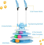 Indoor Cat Toy Bundle – Interactive Puzzle Toy + Rolling Ball
