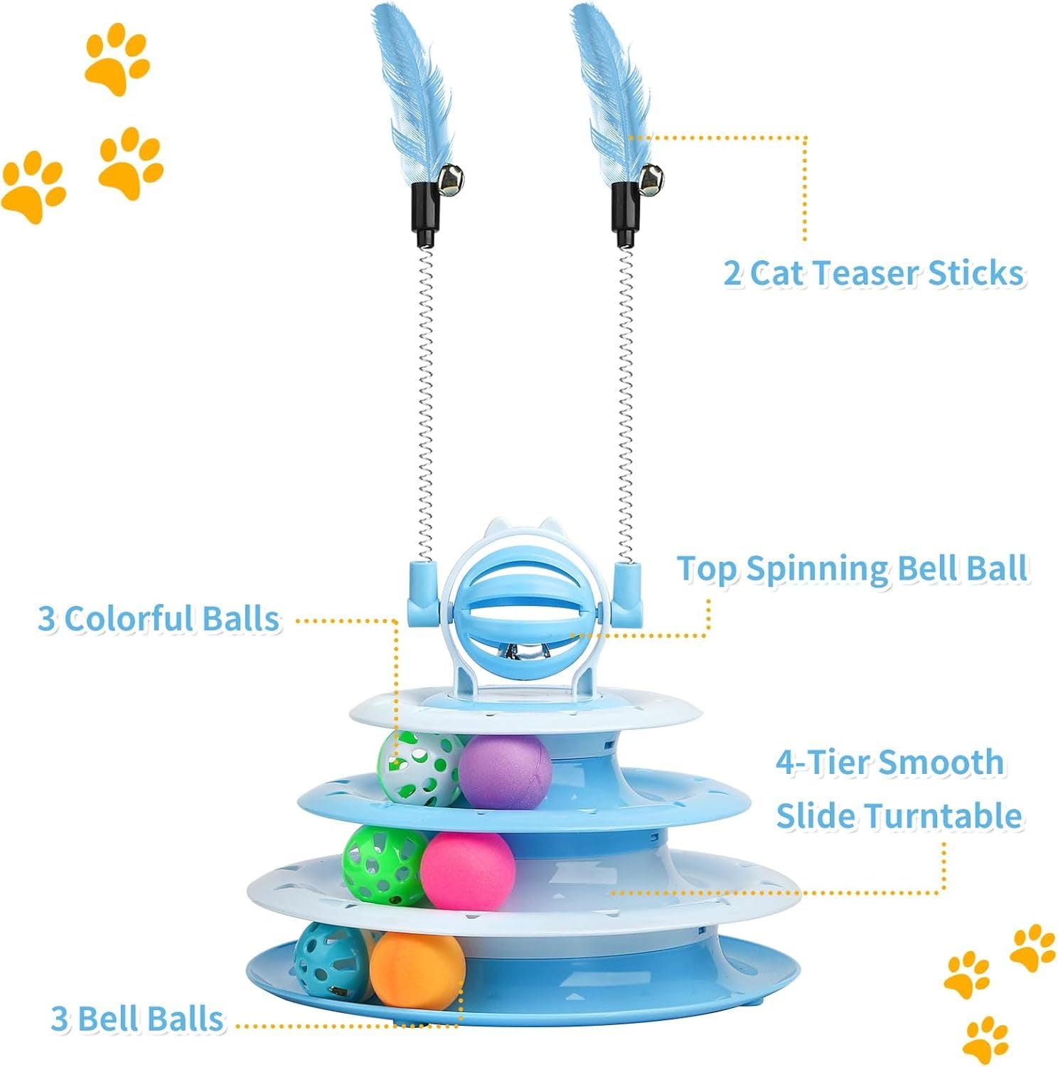Indoor Cat Toy Bundle – Interactive Puzzle Toy + Rolling Ball