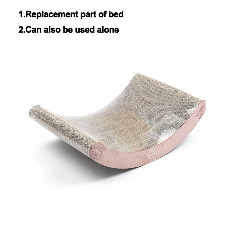 U-Shaped Bed Cat Toy with Paw Grinder – Eco-Friendly Corrugated Cardboard,