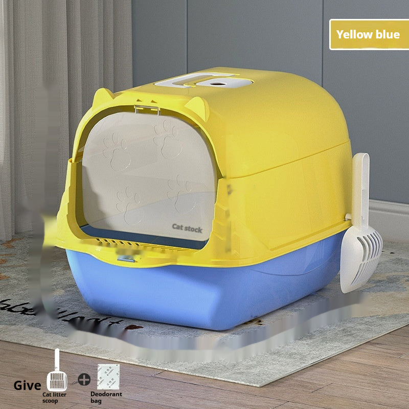 Oversized Enclosed Cat Litter Box – Spacious, High-Sided, Odor-Controlled