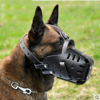 Cowhide Leather Basket Muzzle – Durable Protection for Medium & Large Dogs
