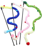 Interactive Plush Cat Wand Toy – Colorful Ribbon Teaser for Indoor Cats