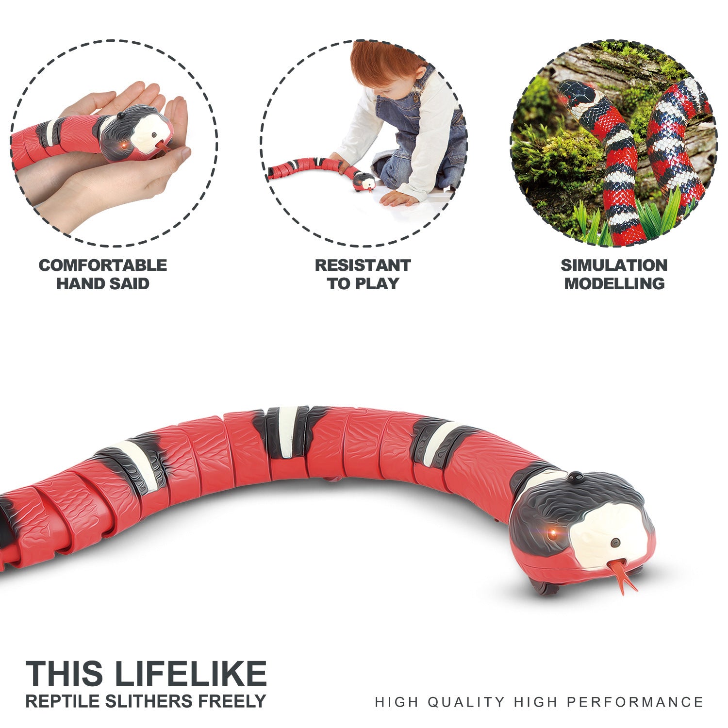 Smart Sensing Interactive Cat Snake Toy – USB Rechargeable, Realistic Movement