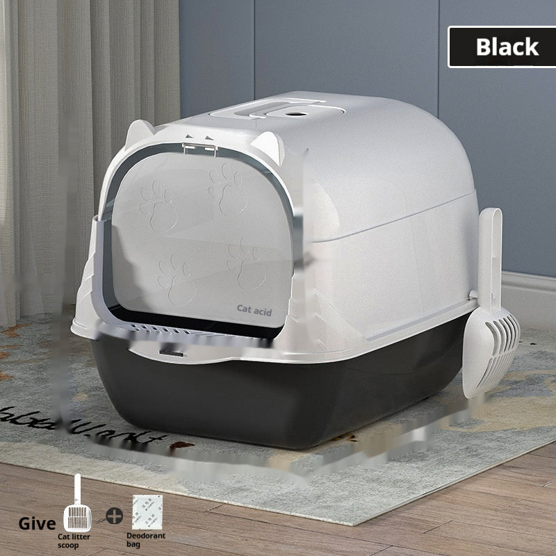 Oversized Enclosed Cat Litter Box – Spacious, High-Sided, Odor-Controlled