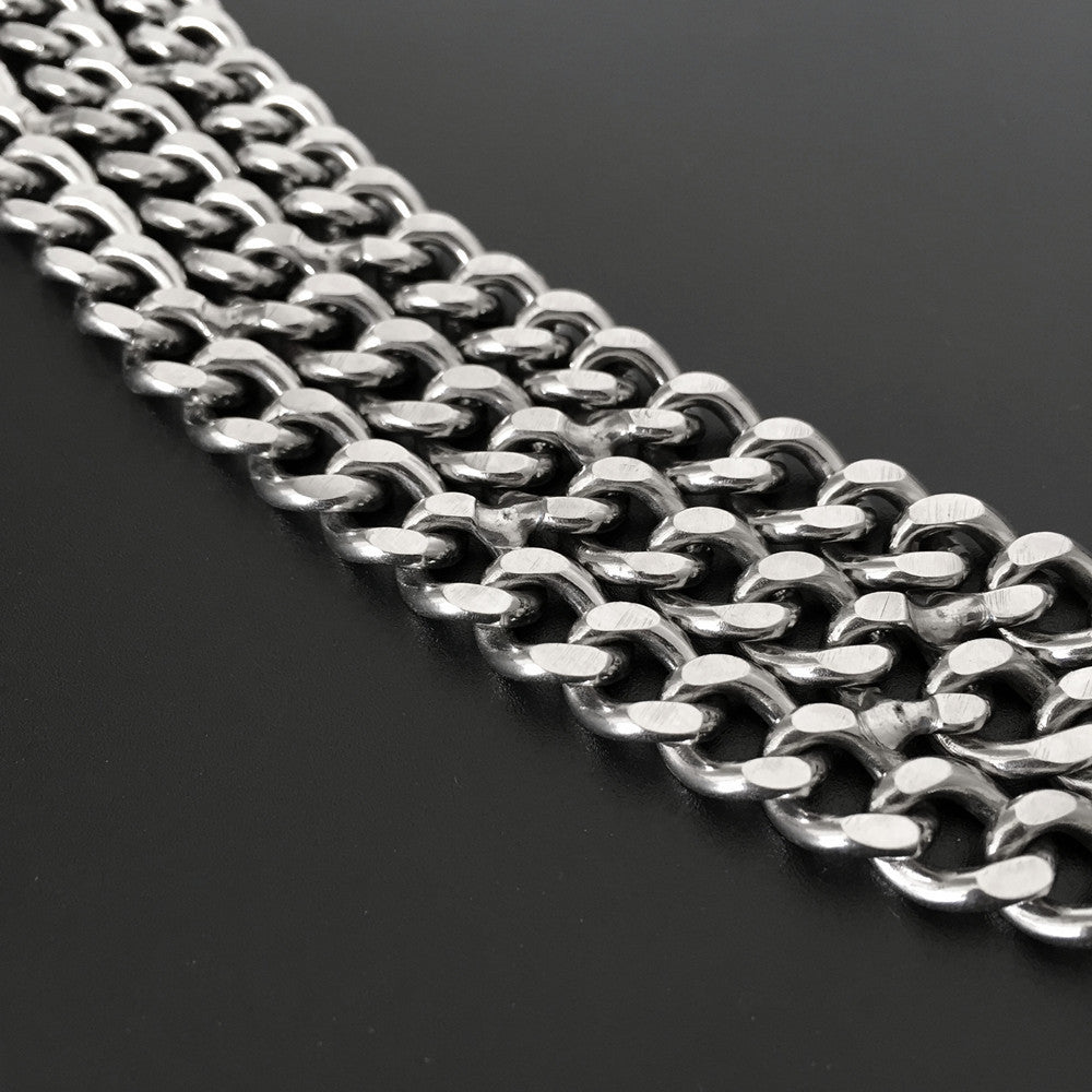Double-Row Metal Training Chain Collar — Strong & Stylish Control