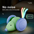 Electric Mouse Cat Toy – Automatic Teasing Stick with Rotating Tail & LED Feather, USB Rechargeable