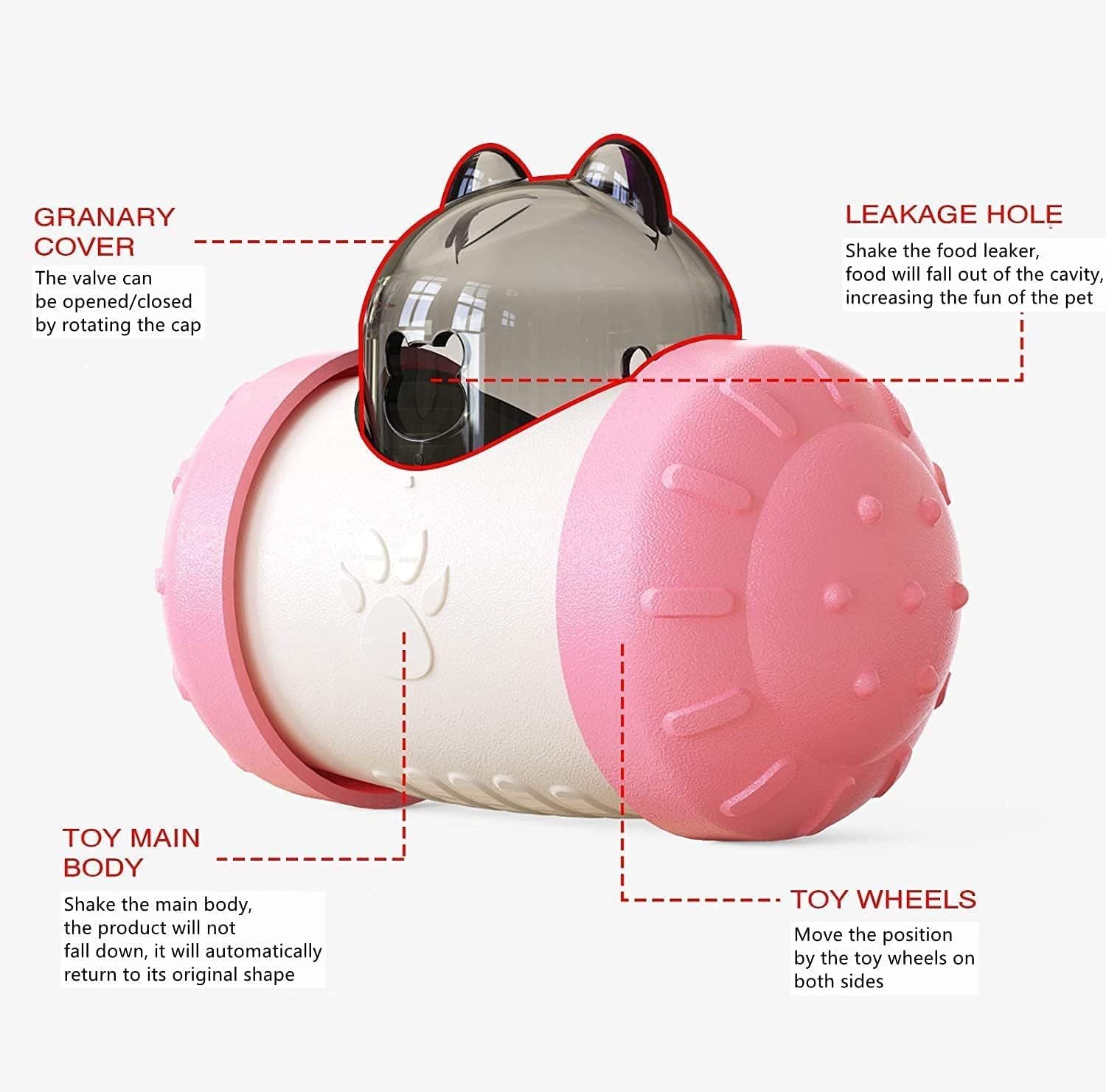 Interactive Treat Dispensing Toy – Dual Ball Design for Cats & Dogs, Adjustable Difficulty,