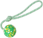Rubber Ball & Rope Interactive Dog Toy – Fetch • Tug • Chew Fun