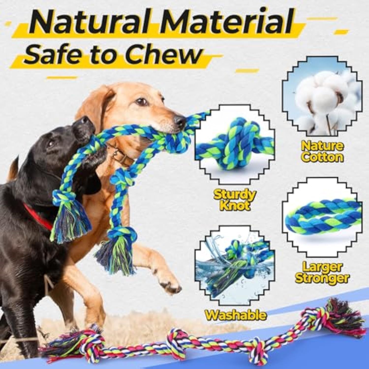 Heavy-Duty Rope Tug Toy – Tough Tug-of-War Fun for Dogs of All Sizes