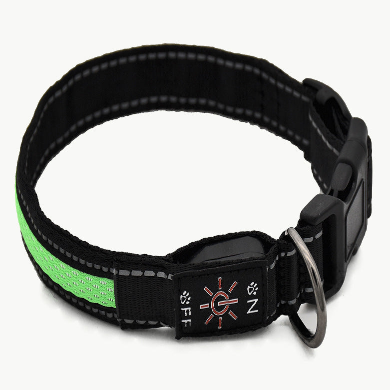 Two-Tone Reflective Mesh Collar – Waterproof Night Safety for Dogs