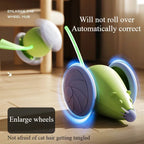 Electric Mouse Cat Toy – Automatic Teasing Stick with Rotating Tail & LED Feather, USB Rechargeable