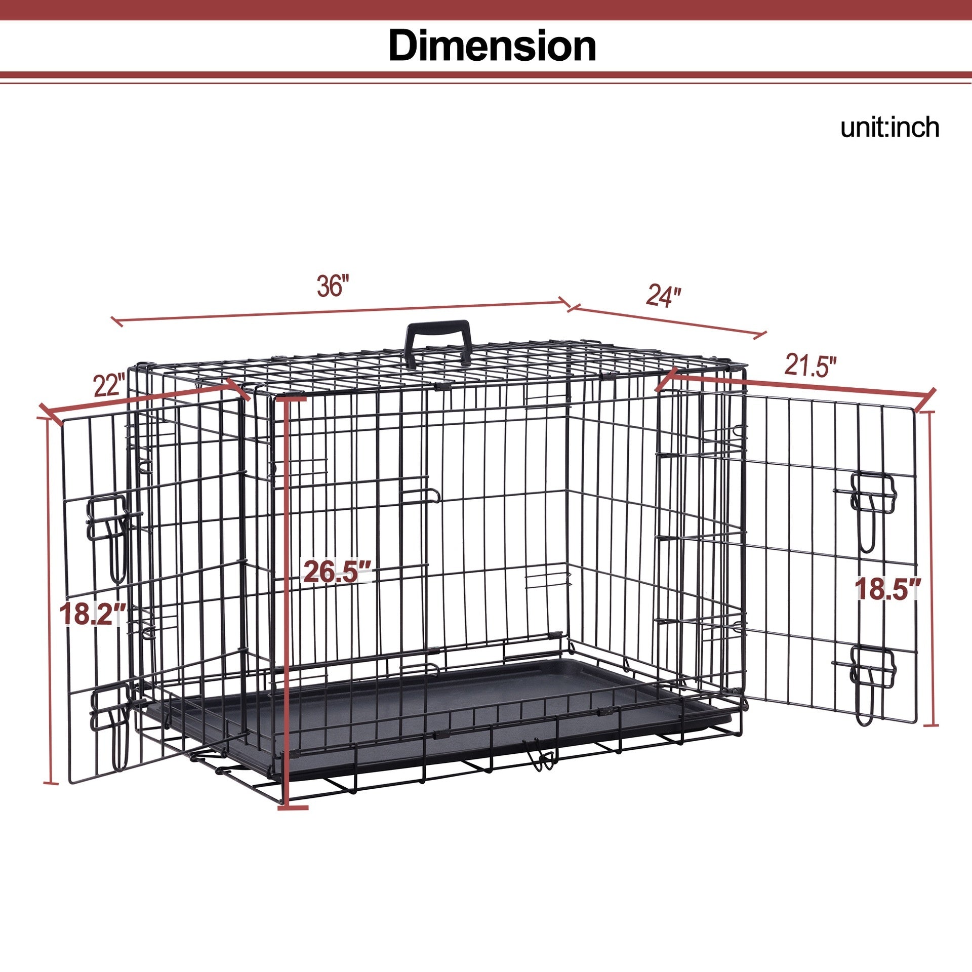 Secure Foldable Dog Crate – Locking Kennel for Corgi, Shiba, Medium/Large Breeds