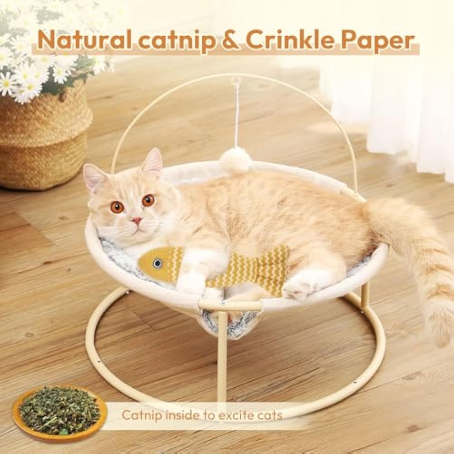 3-Piece Catnip Fish Kicker Toy Set – Crinkle Sound, Soft Linen