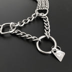Double-Row Metal Training Chain Collar — Strong & Stylish Control