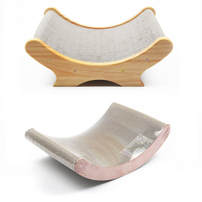 U-Shaped Bed Cat Toy with Paw Grinder – Eco-Friendly Corrugated Cardboard,