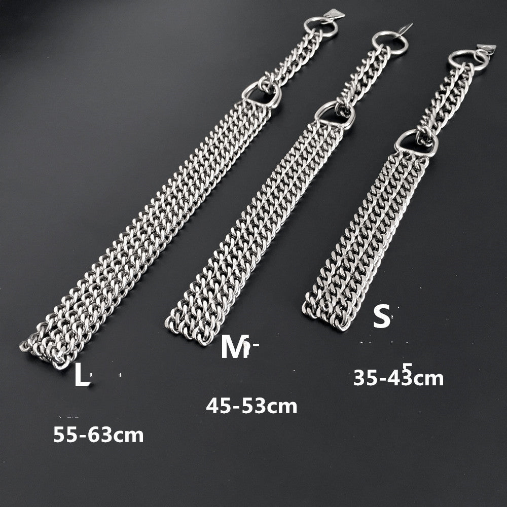 Double-Row Metal Training Chain Collar — Strong & Stylish Control