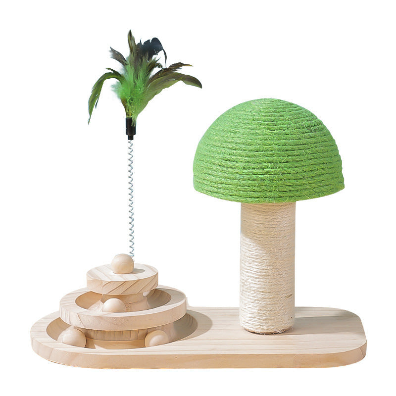 Interactive Cat Scratcher with Double Sisal Balls – Durable Wooden Base, Engaging Play