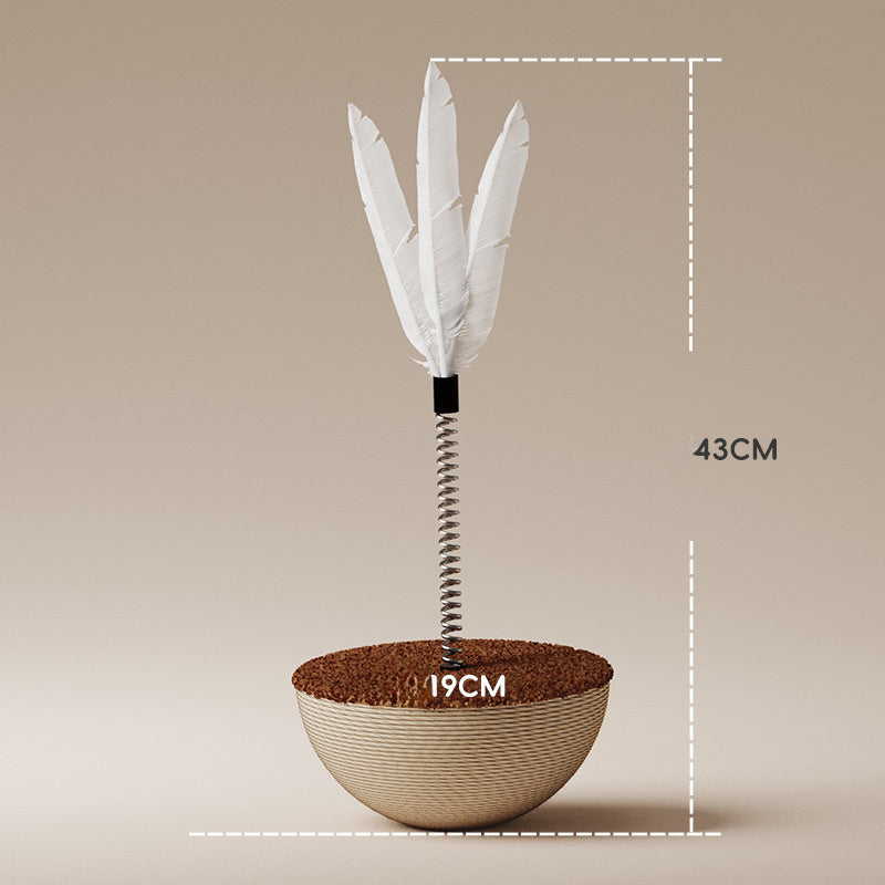 Auto-Balancing Cat Food Toy – Interactive Spring Toy with Feather & Ball
