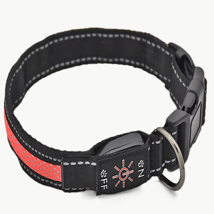 Two-Tone Reflective Mesh Collar – Waterproof Night Safety for Dogs