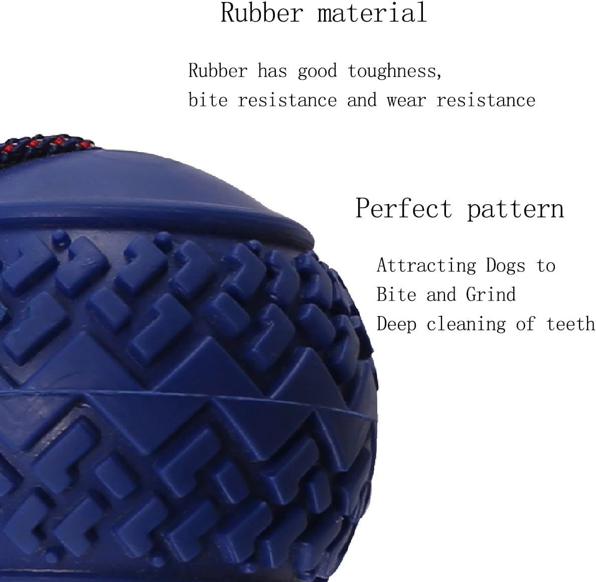 Rope-Handle Rubber Ball Toy – Durable Fetch & Tug for Small & Medium Dogs