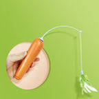 2-in-1 Interactive Cat Toy – Self-Play Turntable with Feather Wand for Indoor Cats