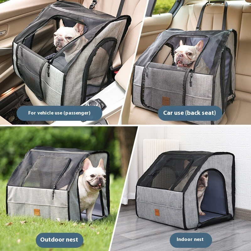 Portable Foldable Waterproof Car Pet Cage Mat – Tough & Travel-Ready