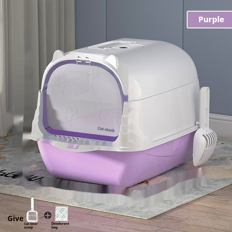 Oversized Enclosed Cat Litter Box – Spacious, High-Sided, Odor-Controlled