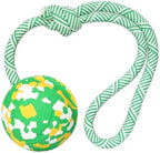 Rubber Ball & Rope Interactive Dog Toy – Fetch • Tug • Chew Fun