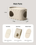 Foldable Enclosed Cat House Bed Cave – Scratch-Resistant Indoor Cat Tunnel