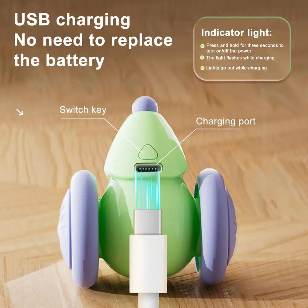 Electric Mouse Cat Toy – Automatic Teasing Stick with Rotating Tail & LED Feather, USB Rechargeable